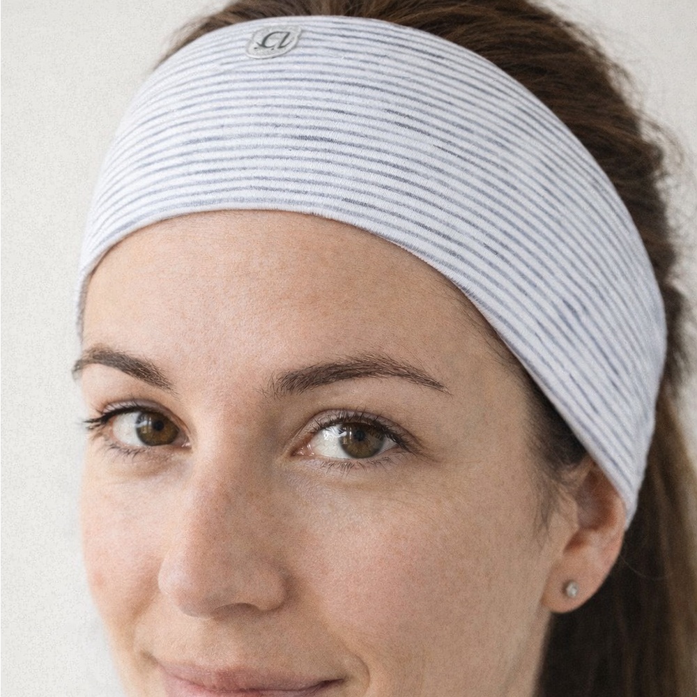 Lululemon Reversible Athletic Headband Grey Stripe OS